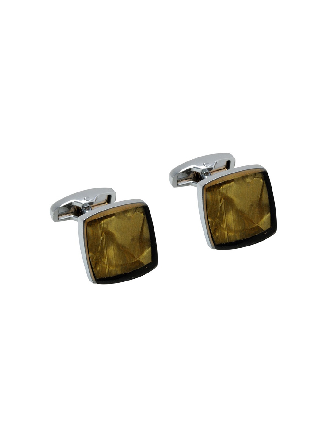 

Alvaro Castagnino Brown & Silver-Toned Square Cufflink