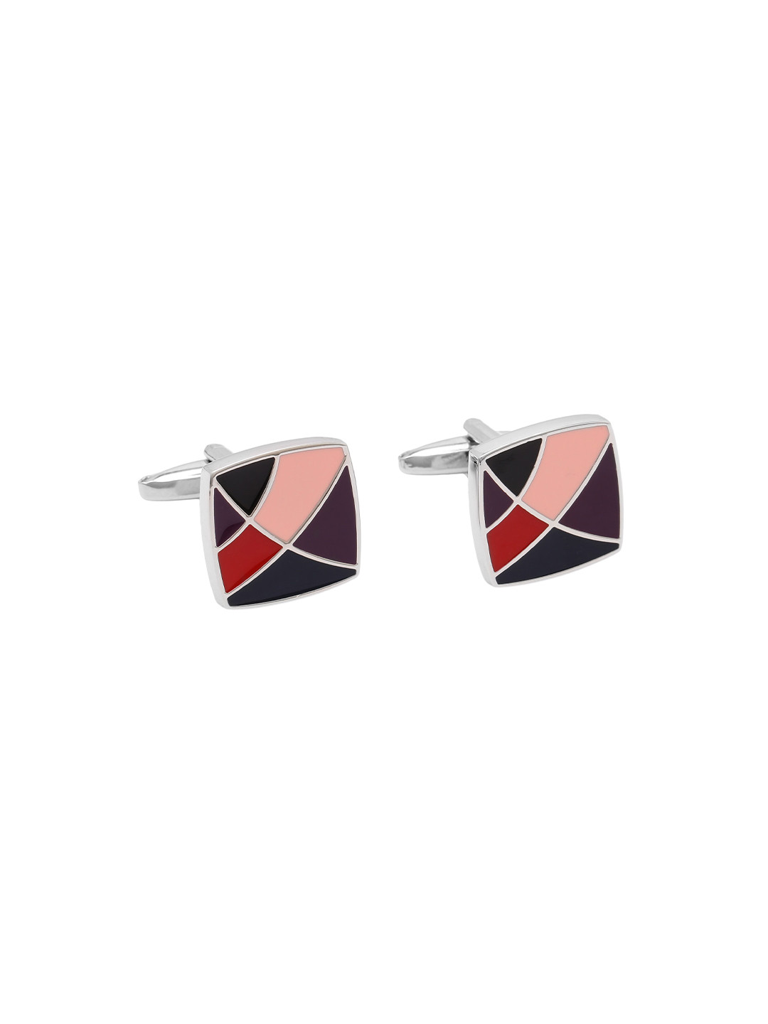 

Alvaro Castagnino Silver-Toned & Pink Cufflinks