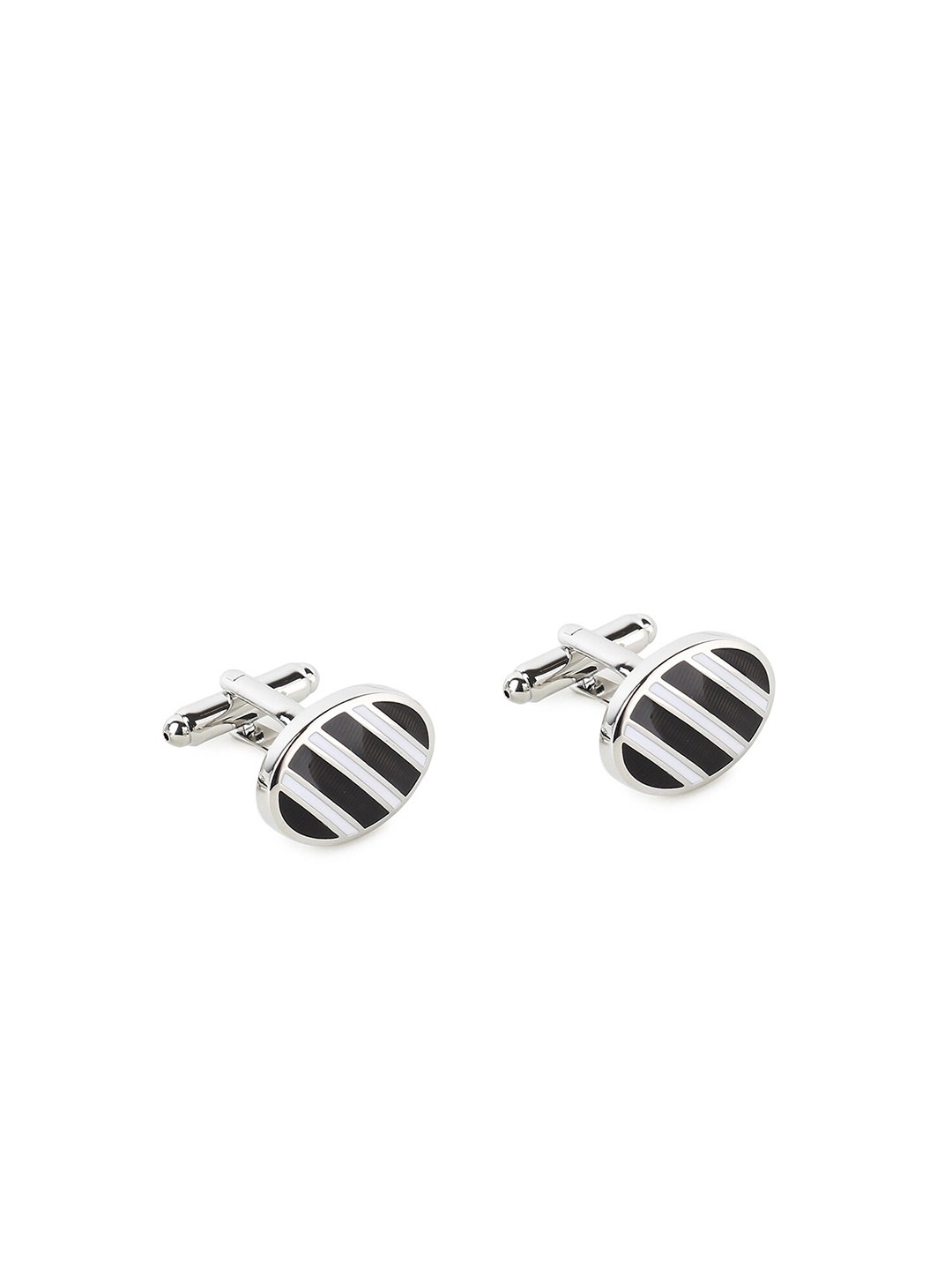 

Alvaro Castagnino Black & White Striped Cufflink