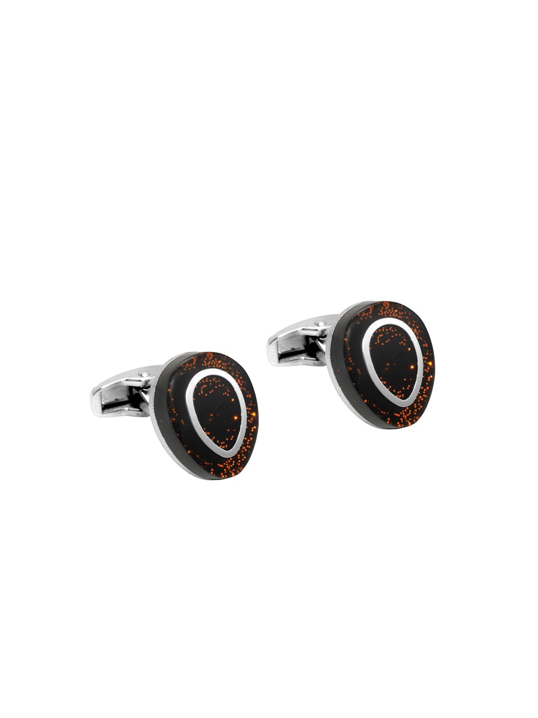 

Alvaro Castagnino Black & Silver-Toned Cufflink