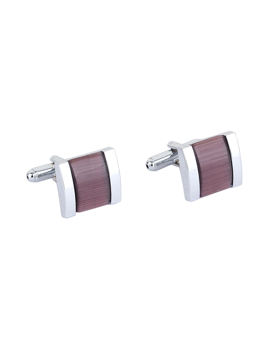 

Alvaro Castagnino Magenta & Silver-Toned Square Cufflink