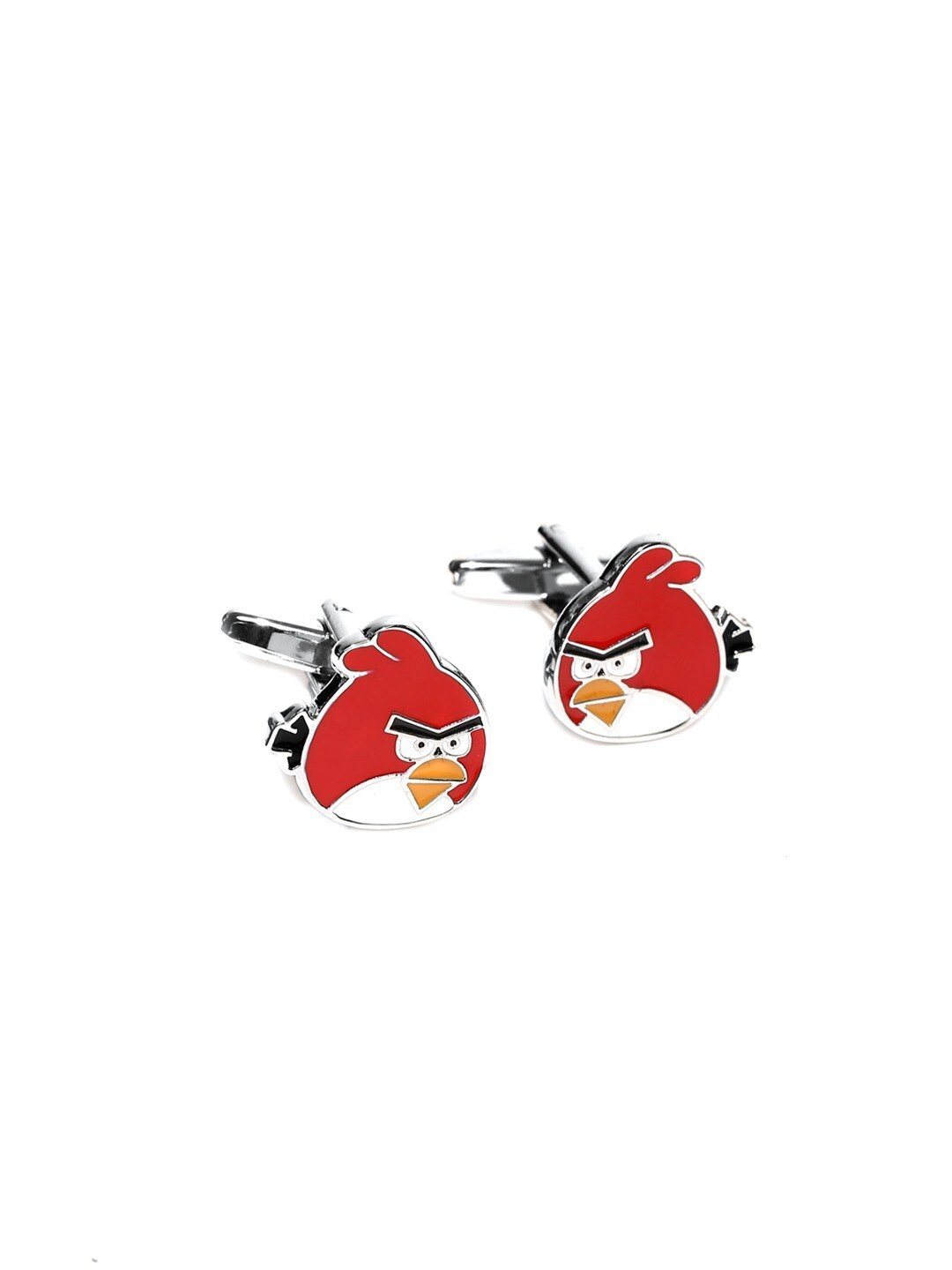 

Alvaro Castagnino Silver-Toned & Red Contemporary Cufflink
