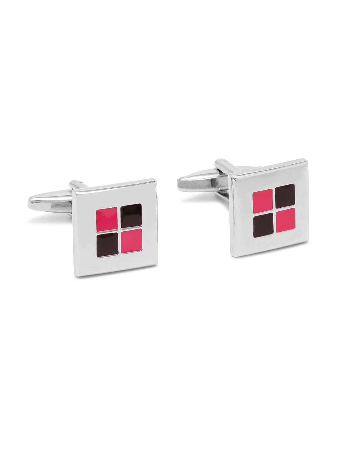 

Alvaro Castagnino Silver-Toned & Pink Cufflinks