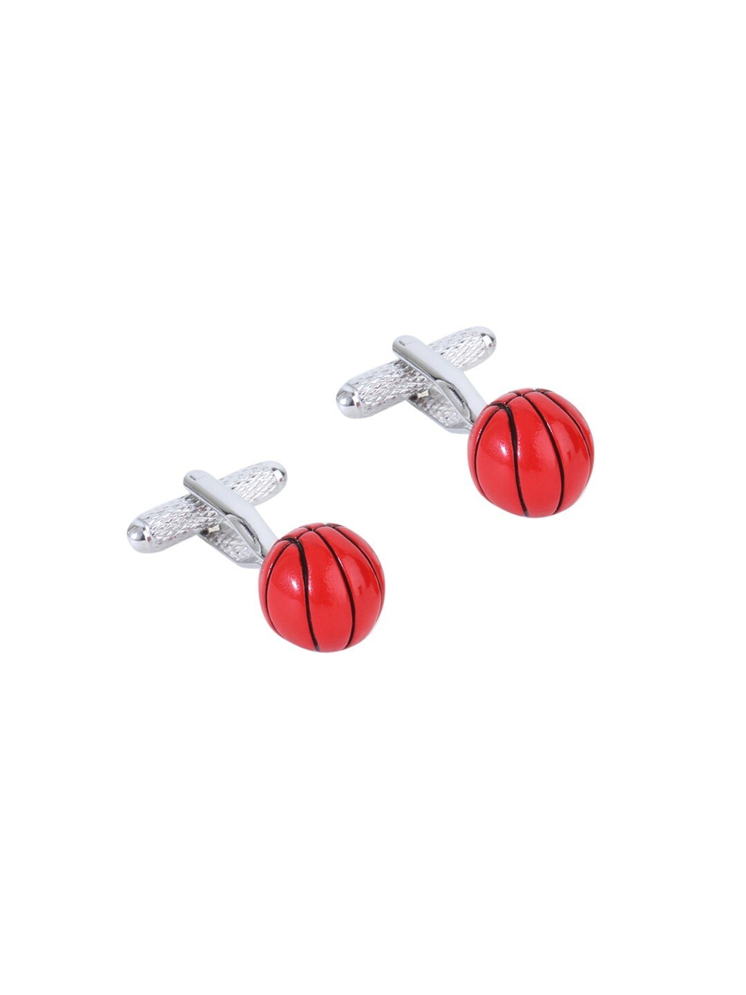 

Alvaro Castagnino Silver-Toned & Red Contemporary Cufflinks