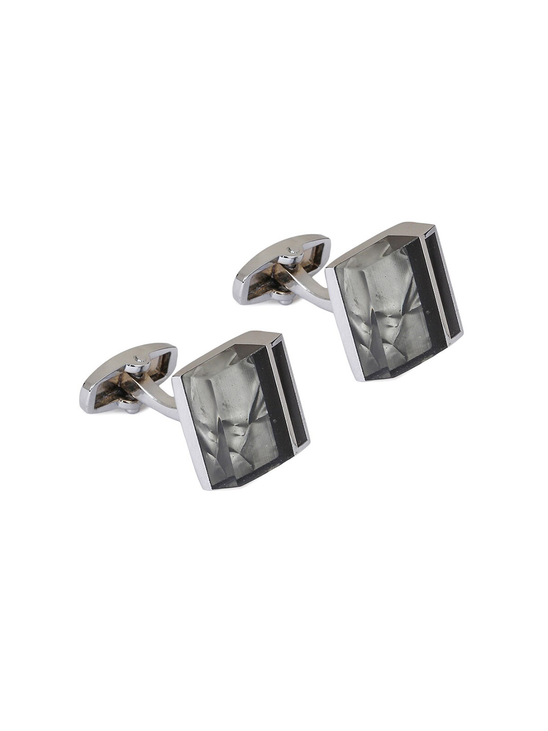 

Alvaro Castagnino Silver-Toned & Grey Cufflinks
