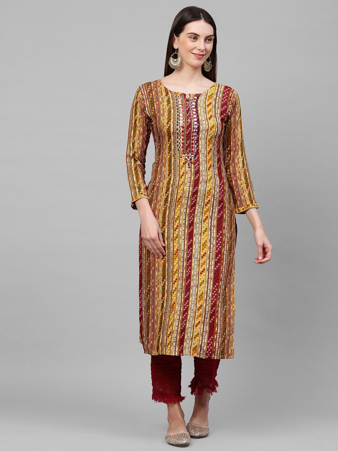 

FASHOR Women Multicoloured Printed Flared Sleeves Kurta, Multi