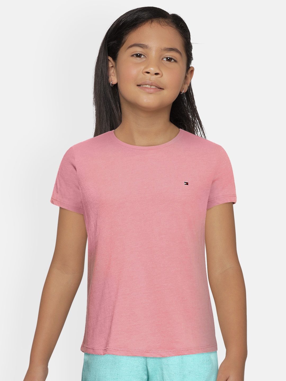 

Tommy Hilfiger Girls Pink Solid T-shirt