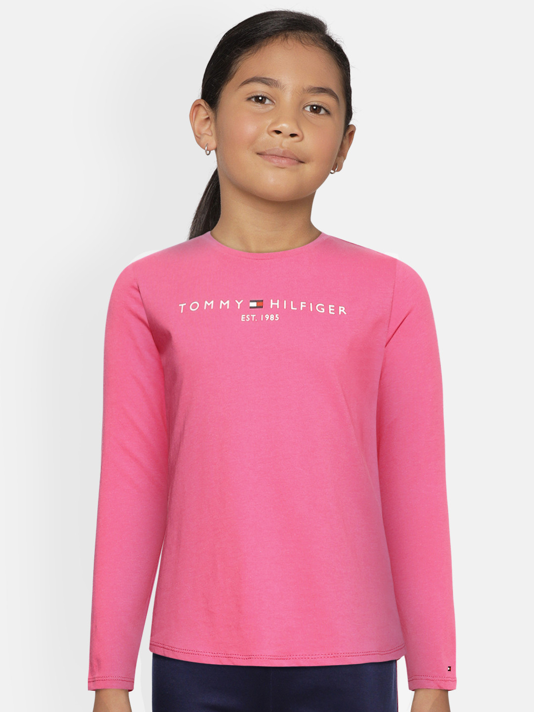 

Tommy Hilfiger Girls Pink Organic Cotton Printed Organic Cotton T-shirt
