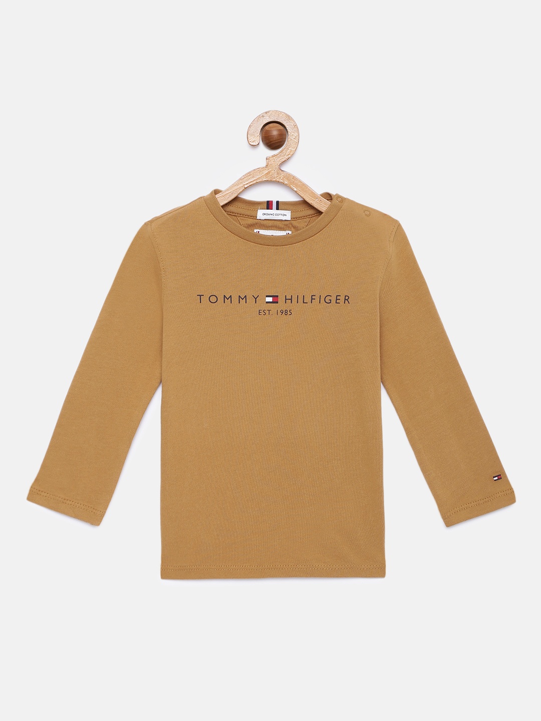 

Tommy Hilfiger Boys Brown Solid Organic Cotton Pure Cotton T-shirt