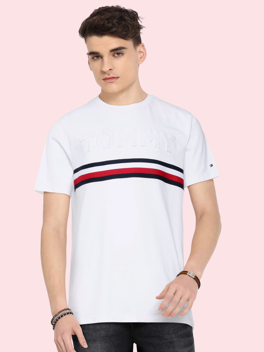 

Tommy Hilfiger Boys White Brand Logo Organic Cotton T-shirt