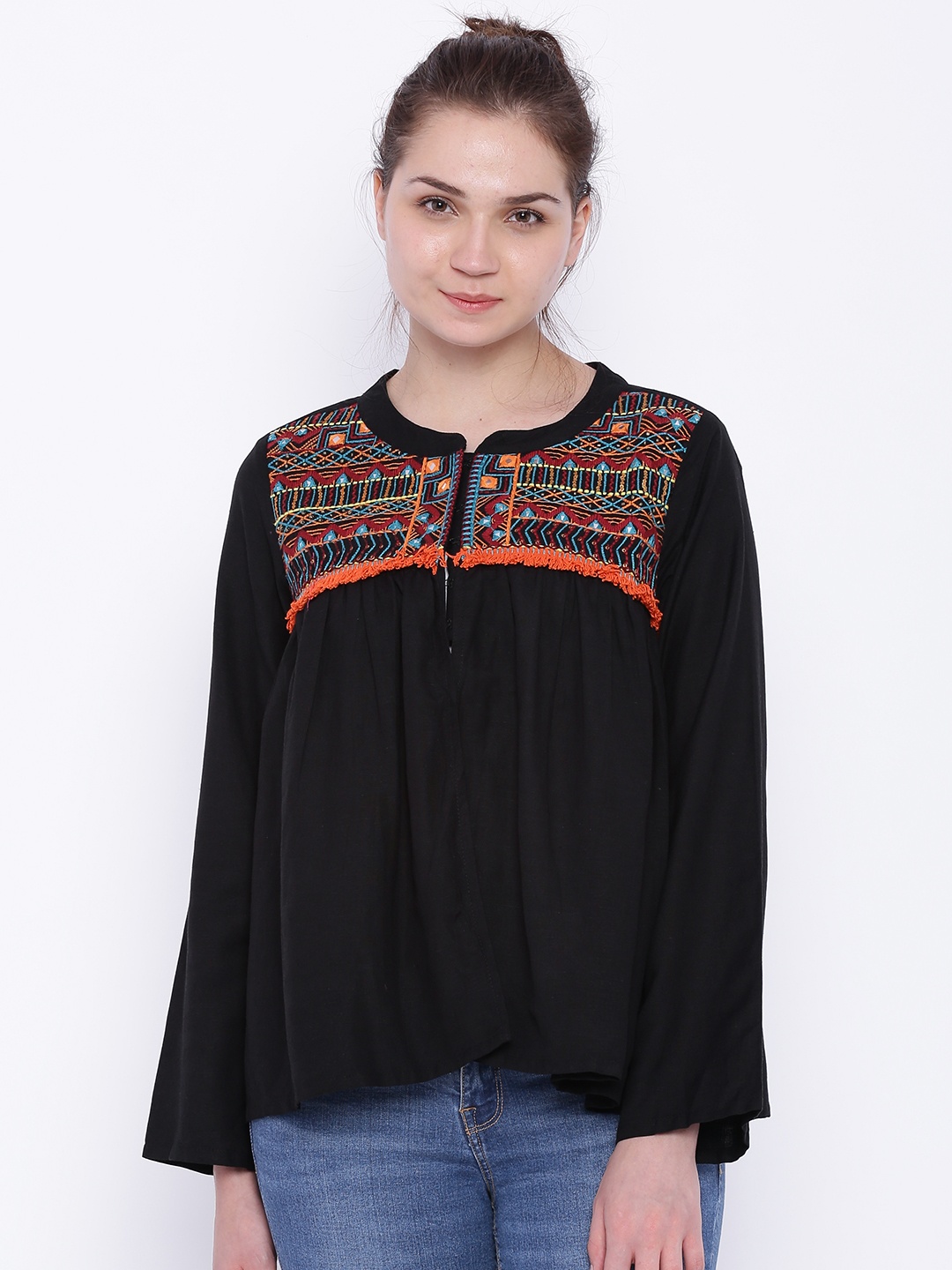 

Global Desi Black Embroidered Jacket