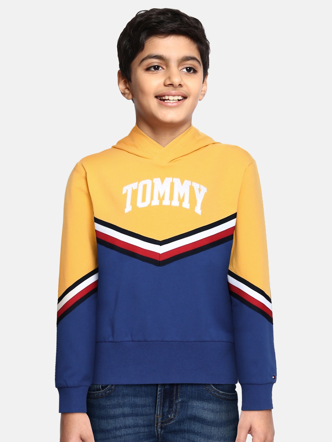 

Tommy Hilfiger Girls Yellow Embroidered Hooded Sweatshirt