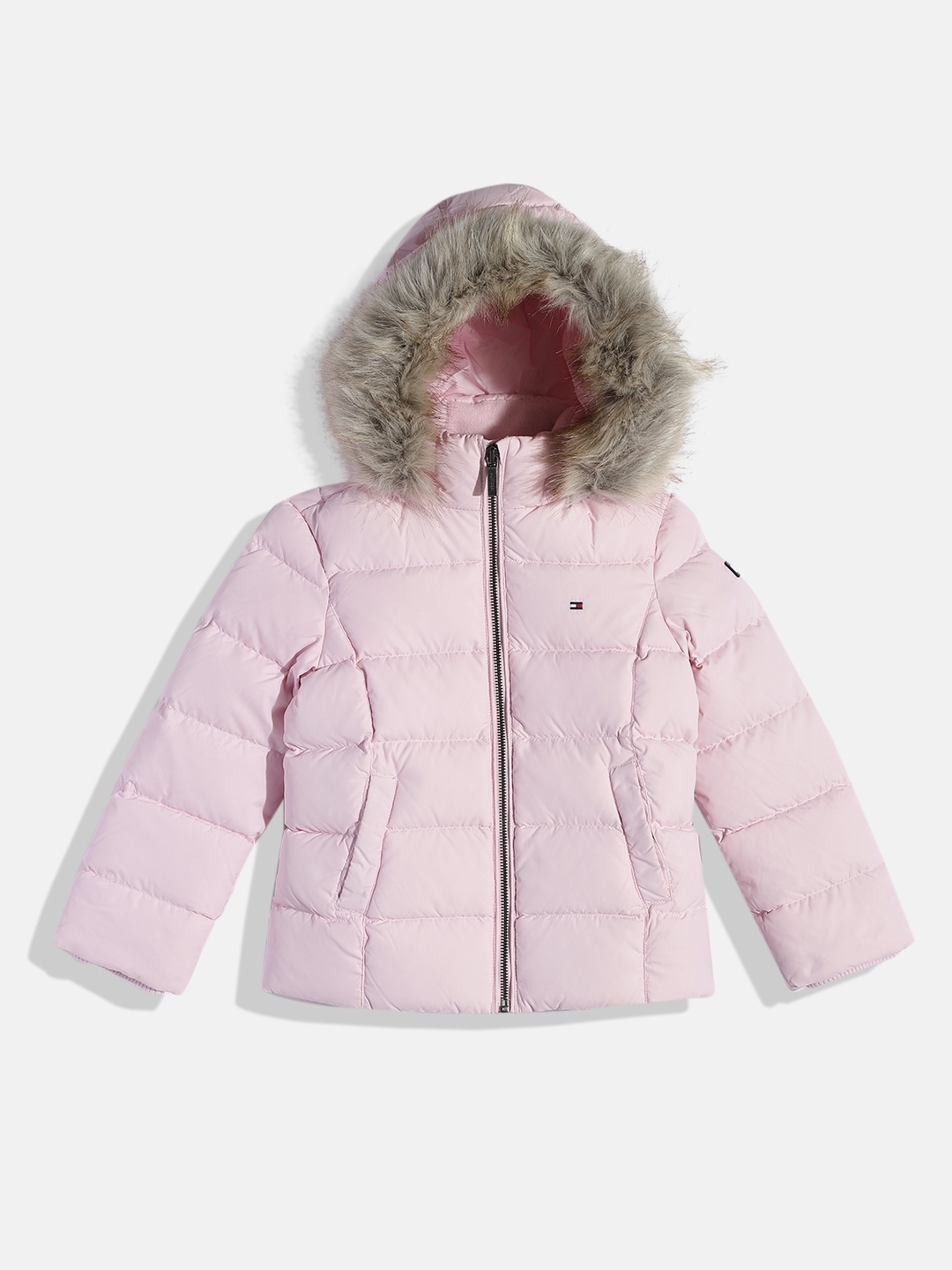 

Tommy Hilfiger Girls Pink Solid Padded Jacket