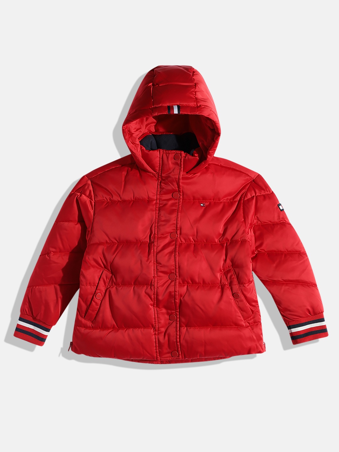 

Tommy Hilfiger Girls Red Solid Puffer Jacket