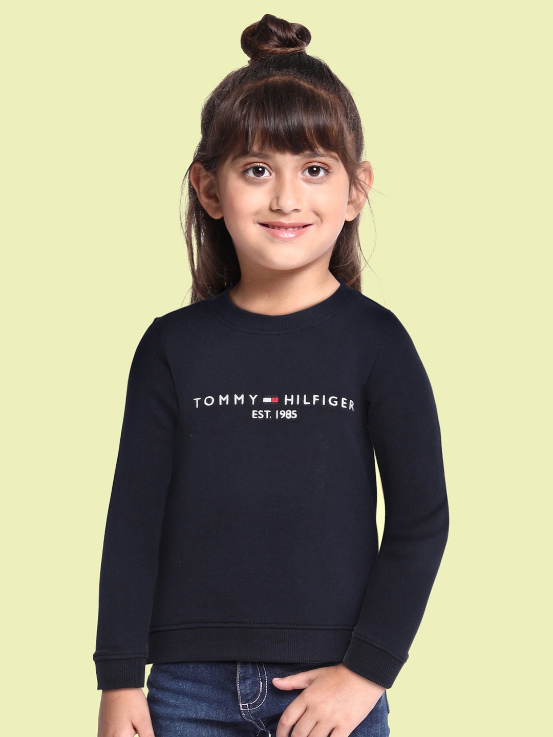 

Tommy Hilfiger Girls Navy Blue Printed Pure Cotton Sweatshirt