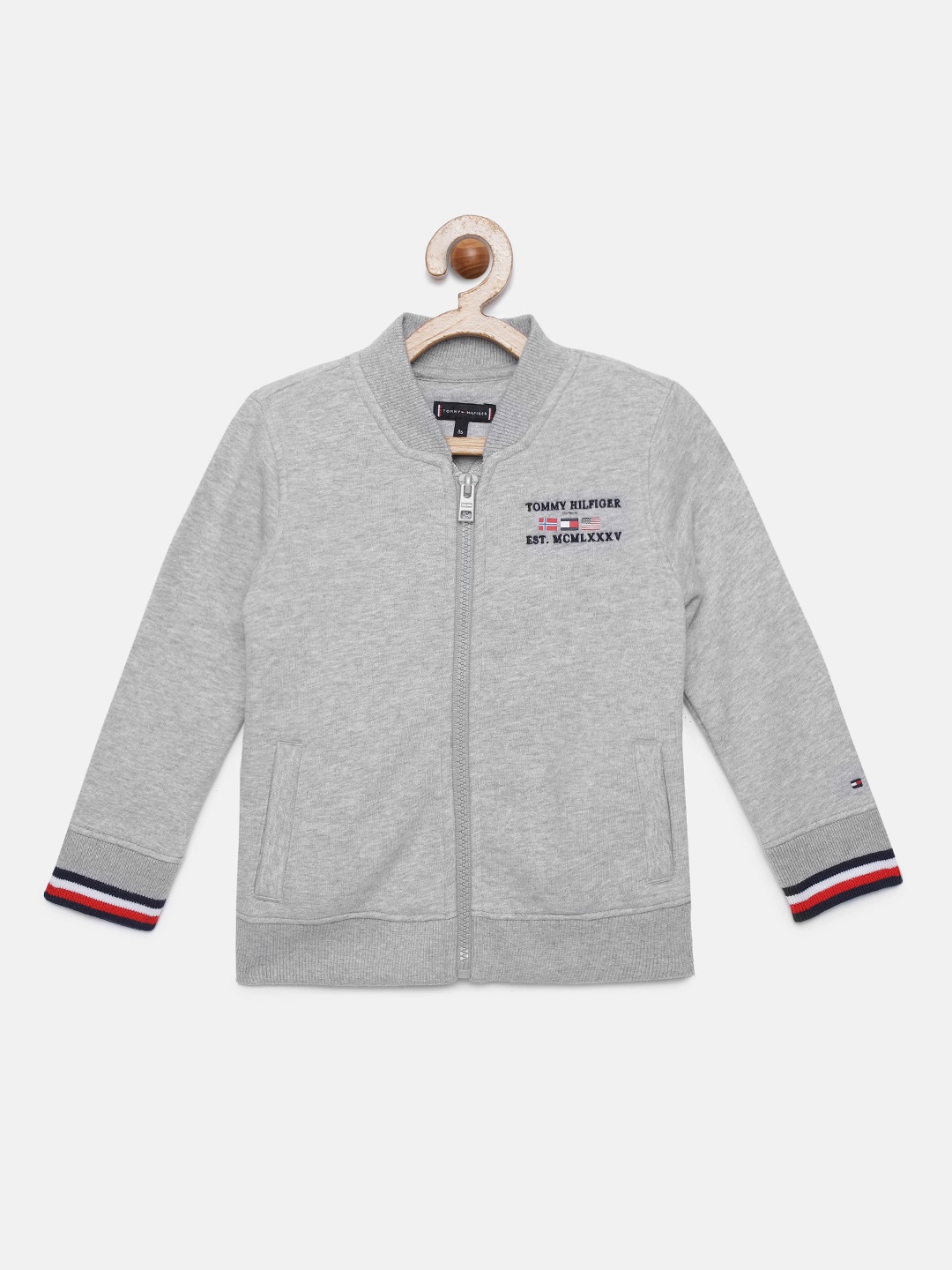 

Tommy Hilfiger Boys Grey Melange Solid Brand Logo Sweatshirt