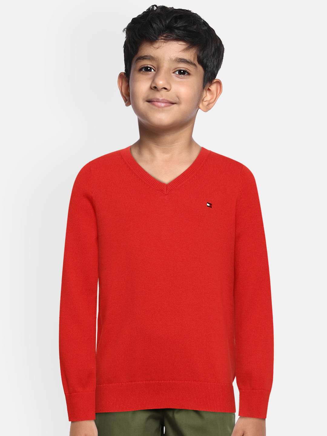 

Tommy Hilfiger Boys Red Pure Cotton Pullover