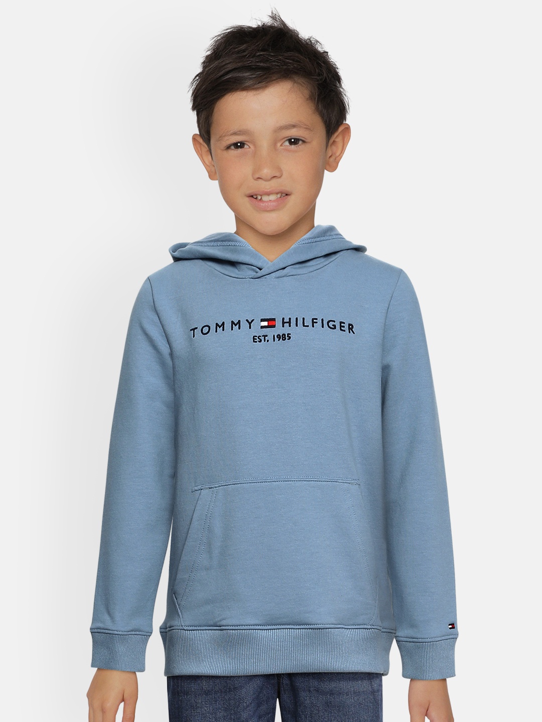 

Tommy Hilfiger Boys Blue Printed Hooded Sweatshirt