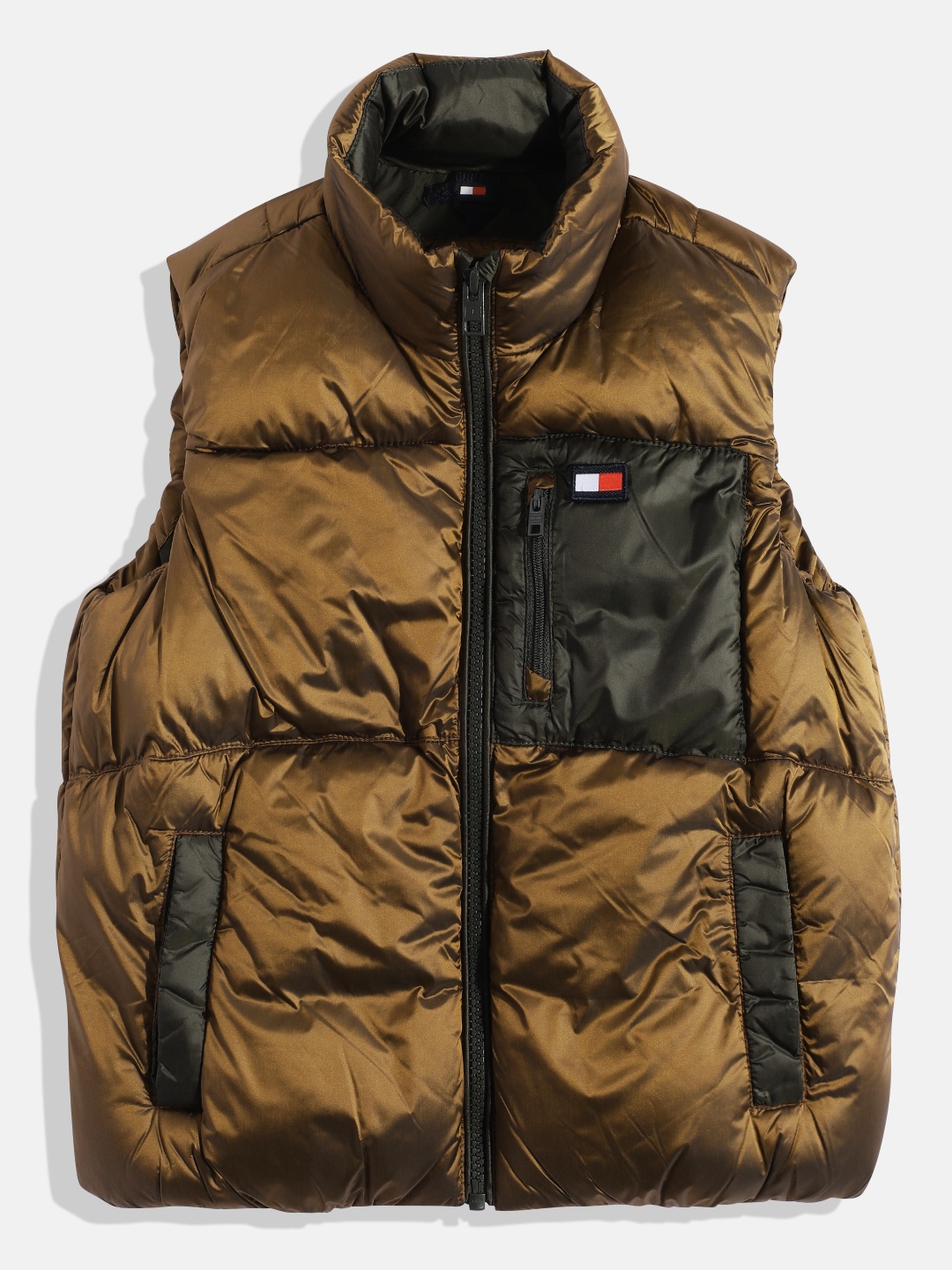 

Tommy Hilfiger Boys Brown Olive Green Puffer Jacket