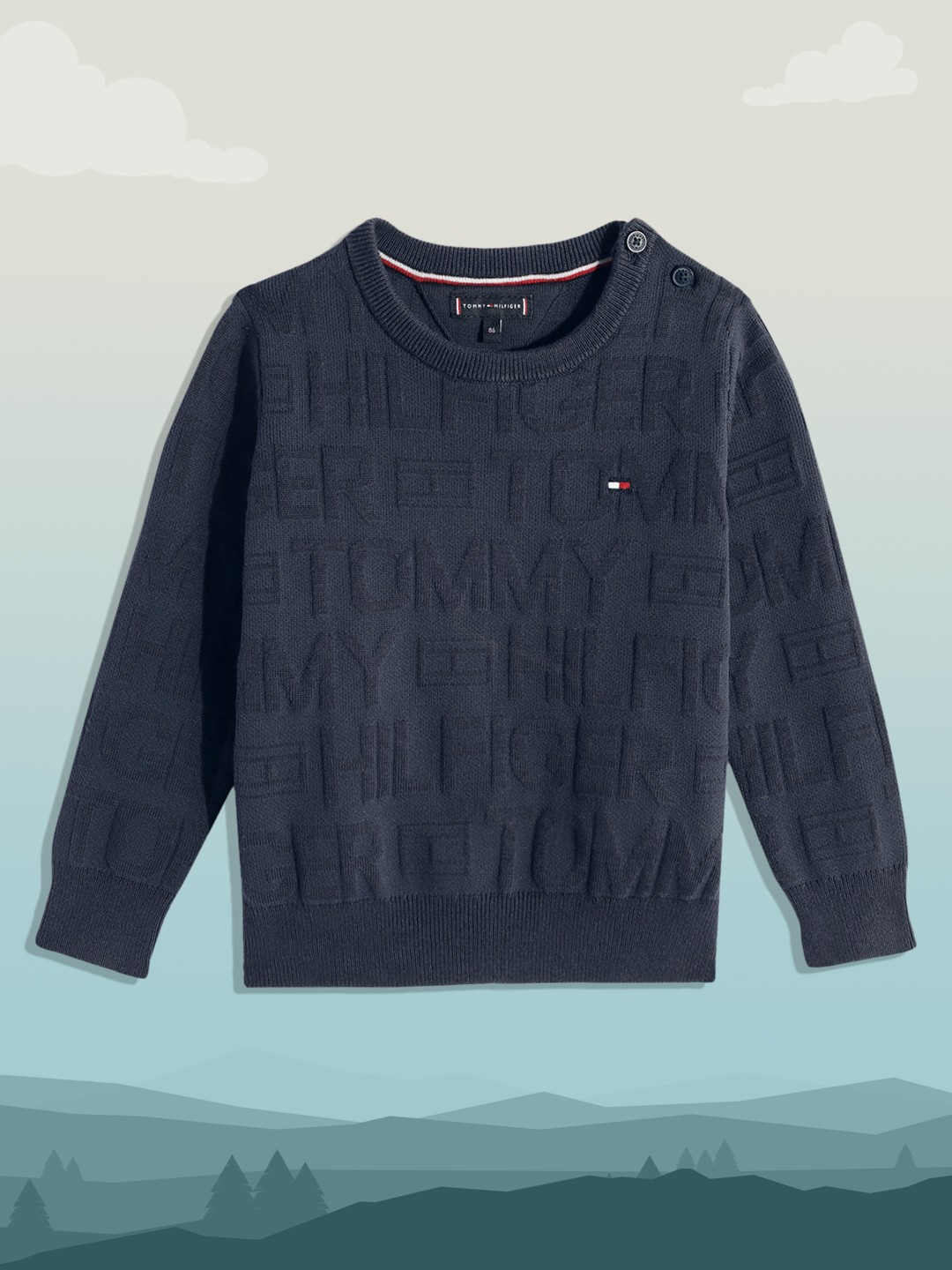 

Tommy Hilfiger Boys Navy Blue Brand Logo Embroidered Pullover