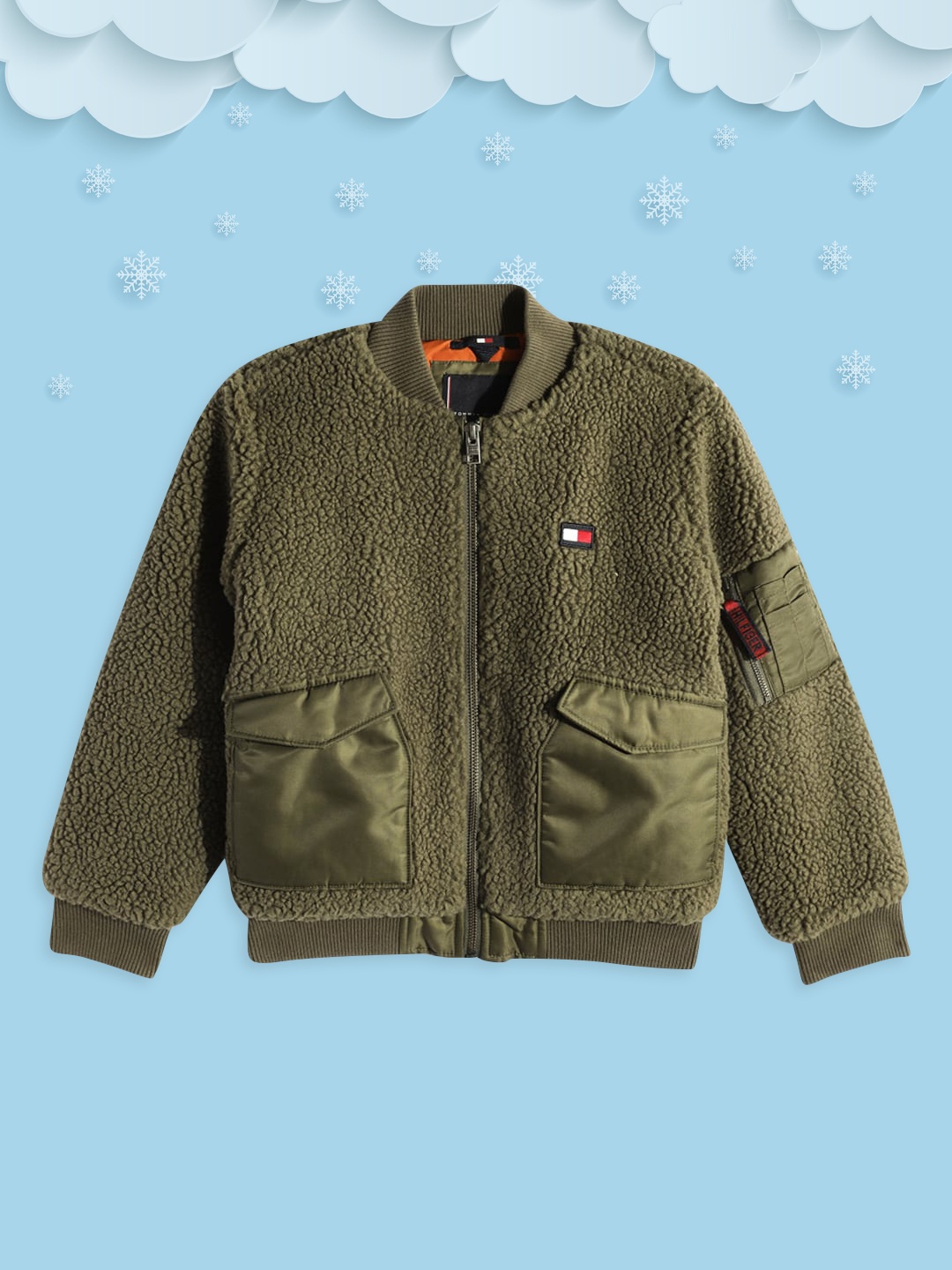 

Tommy Hilfiger Boys Olive Green Bomber Jacket