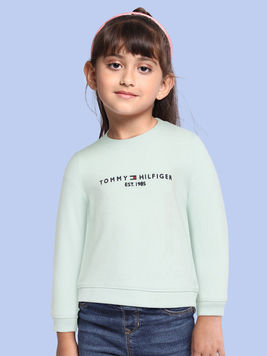 

Tommy Hilfiger Girls Light Green Printed Sweatshirt
