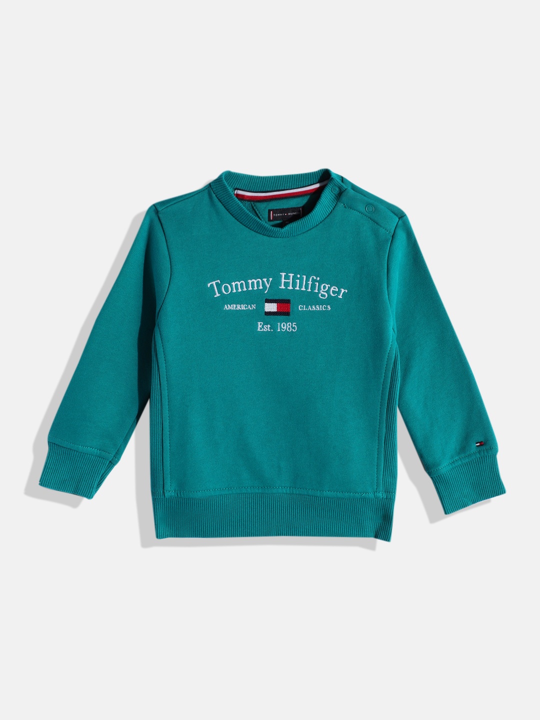 

Tommy Hilfiger Boys Teal Blue Printed Sweatshirt