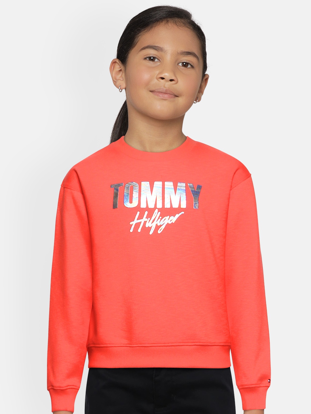 

Tommy Hilfiger Girls Red Organic Cotton Printed Sweatshirt