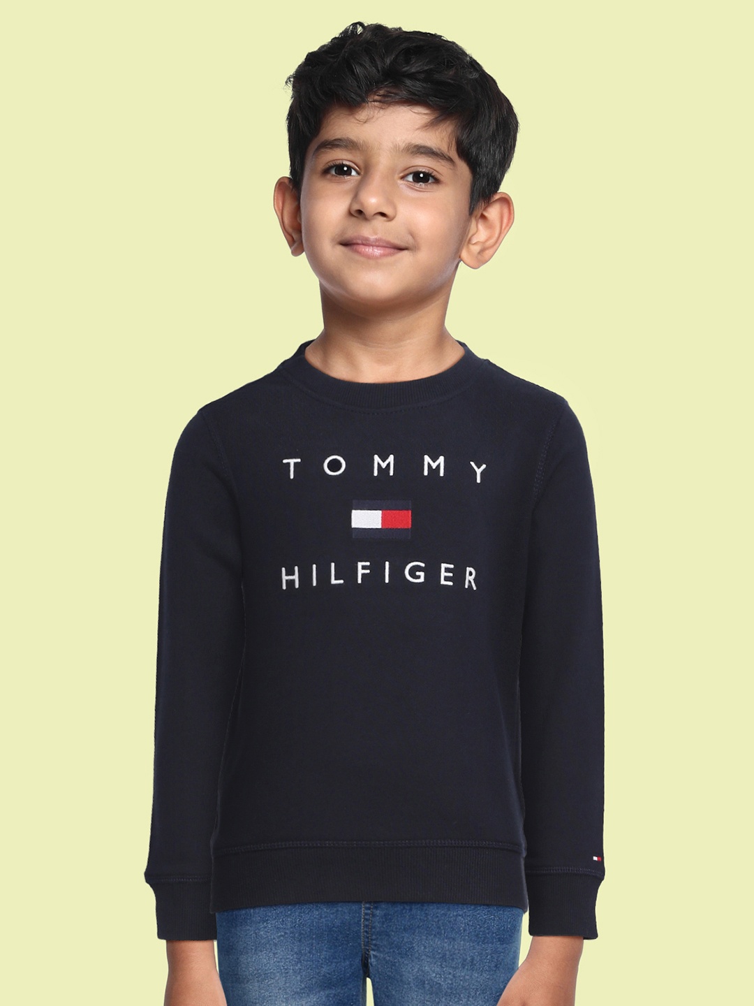 

Tommy Hilfiger Boys Navy Blue Brand Logo Embroidered Sweatshirt