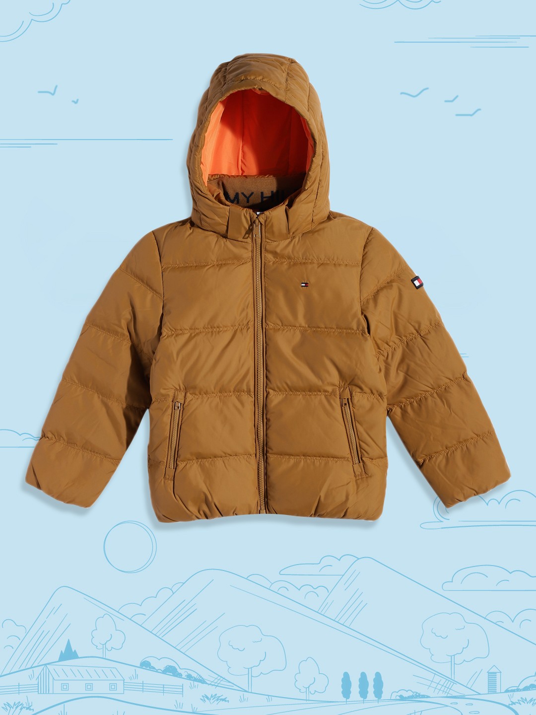 

Tommy Hilfiger Boys Brown Solid Padded Jacket