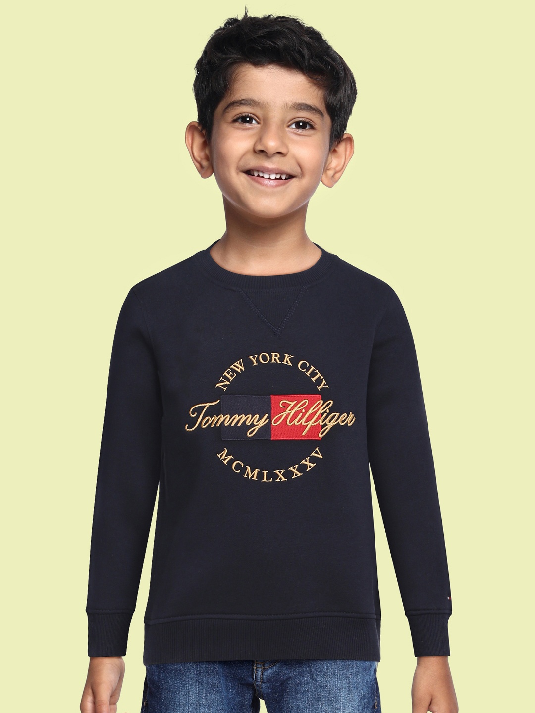 

Tommy Hilfiger Boys Navy Blue Brand Logo Embroidered Sweatshirt