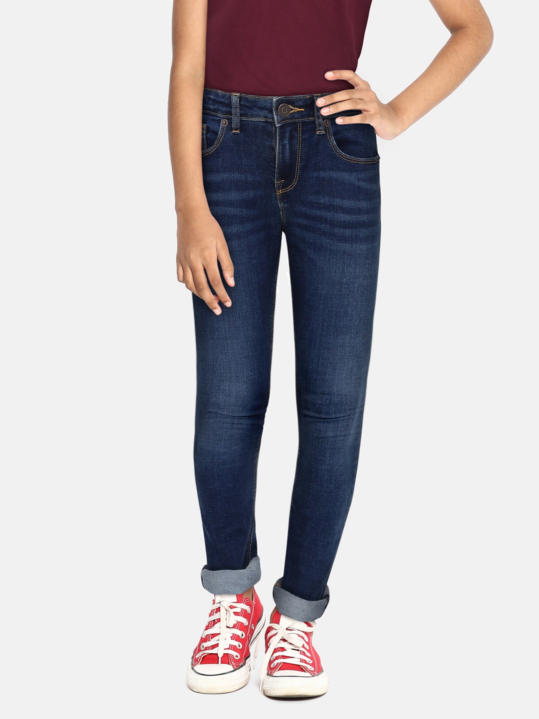 

Tommy Hilfiger Girls Blue Skinny Fit Clean Look Stretchable Jeans