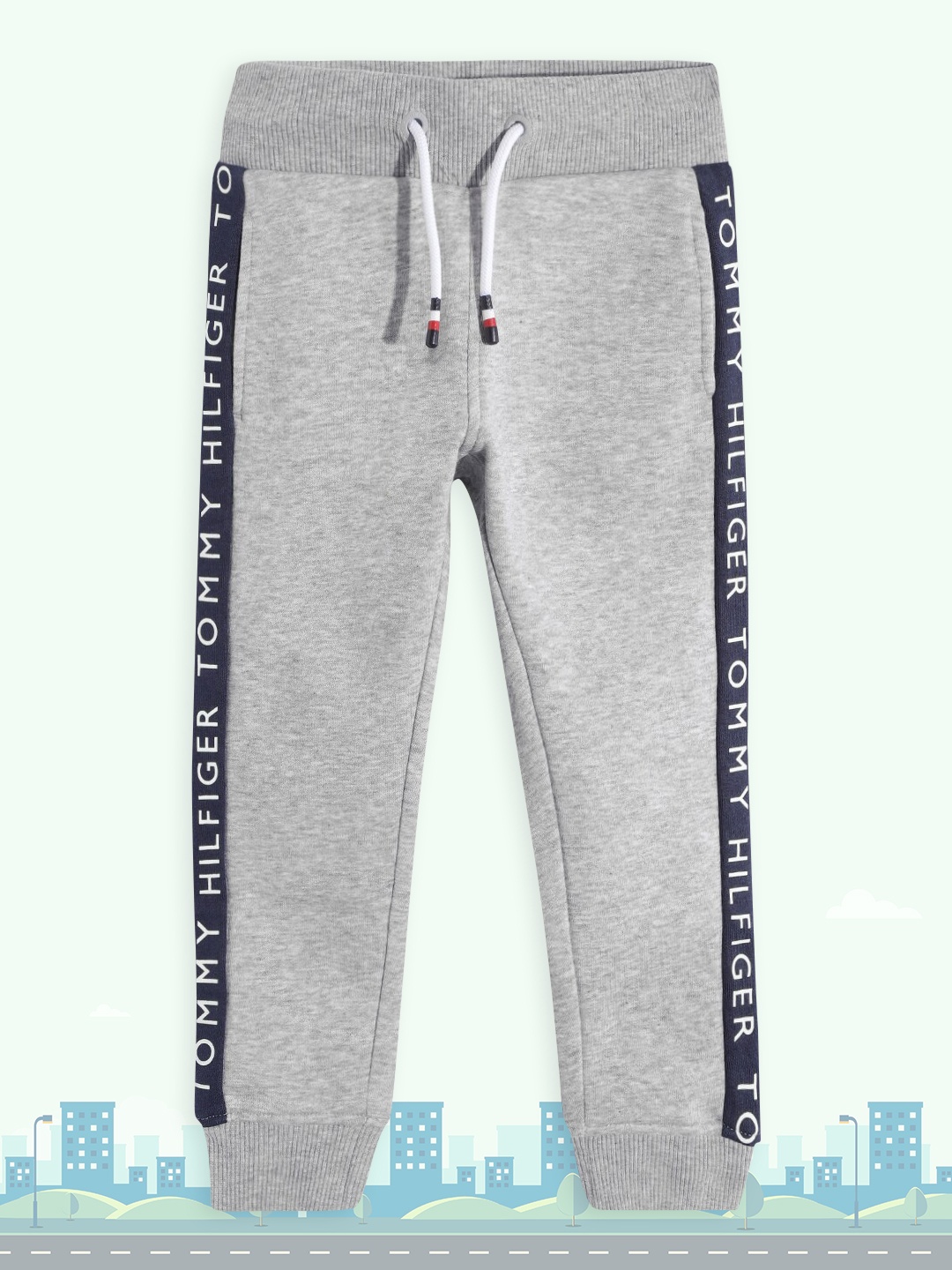 

Tommy Hilfiger Boys Grey Melange Solid Joggers