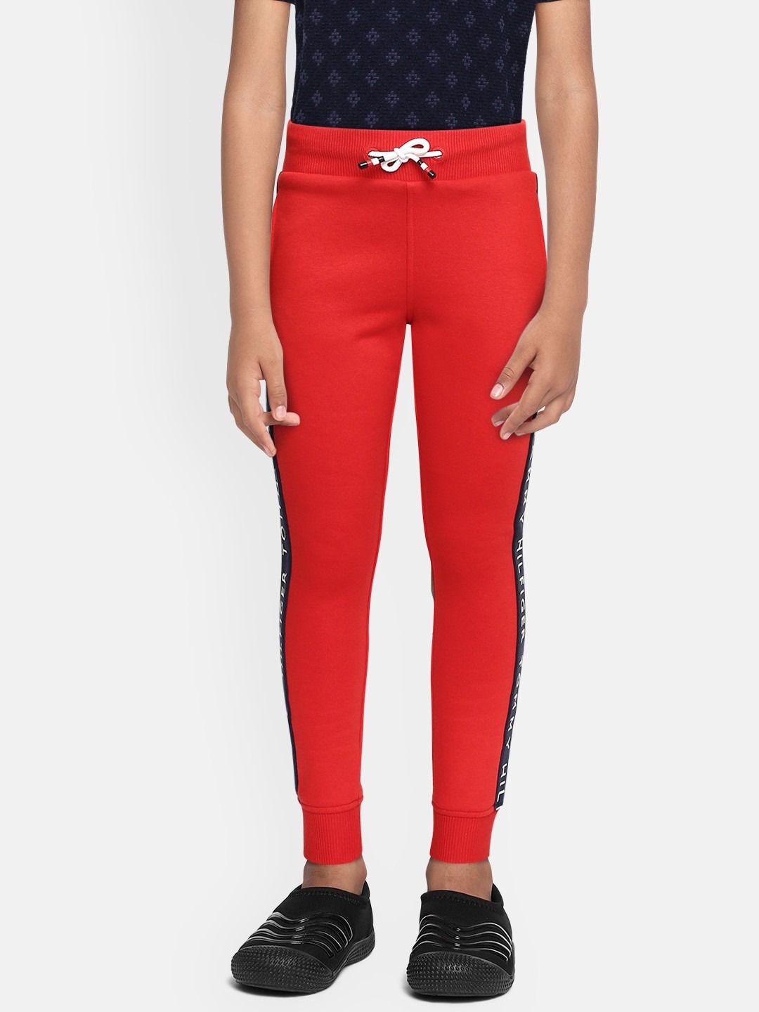 

Tommy Hilfiger Boys Red Glow In The Dark Ankle Length Joggers