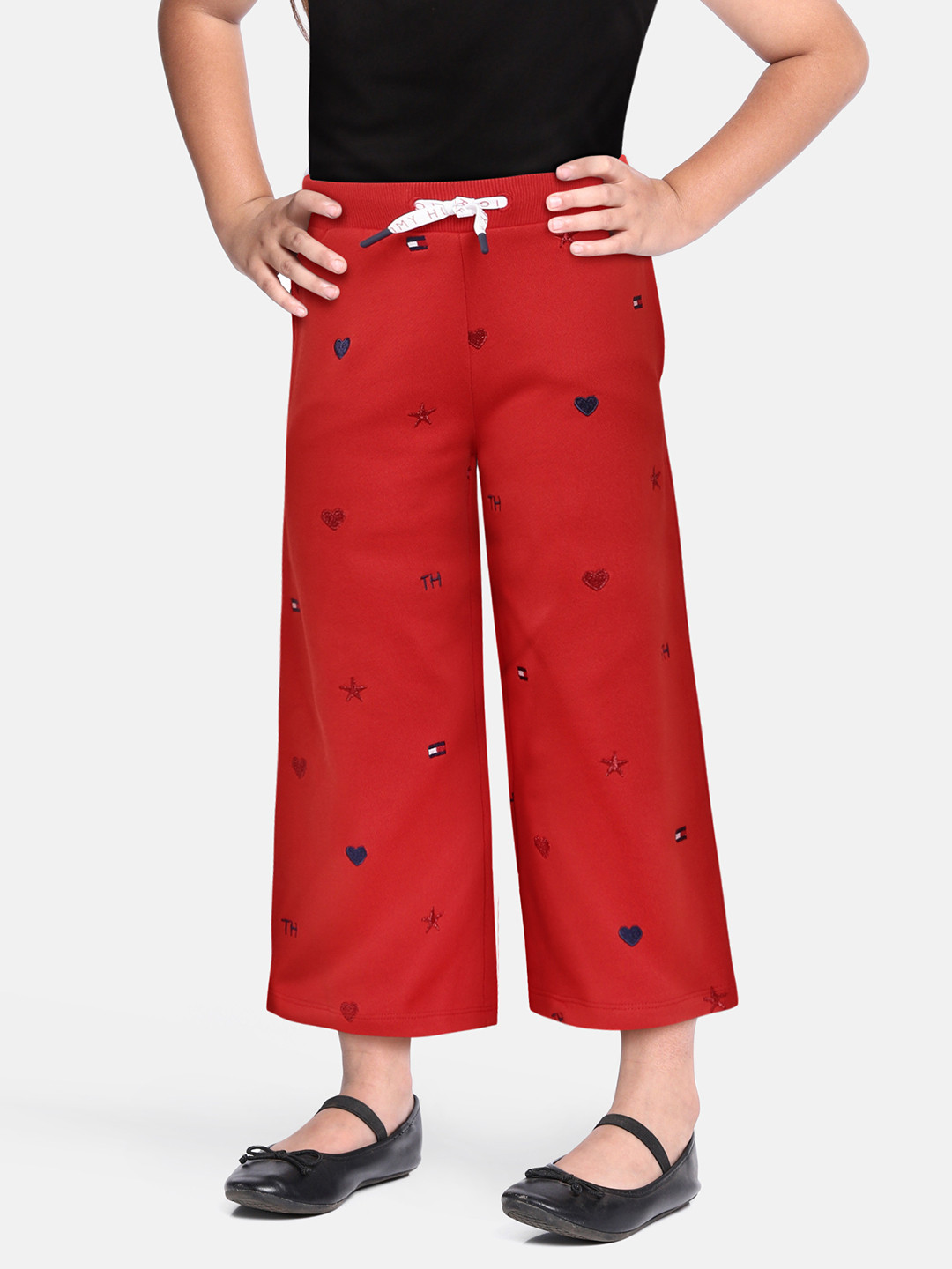 

Tommy Hilfiger Girls Red Printed Pure Cotton Lounge Pants