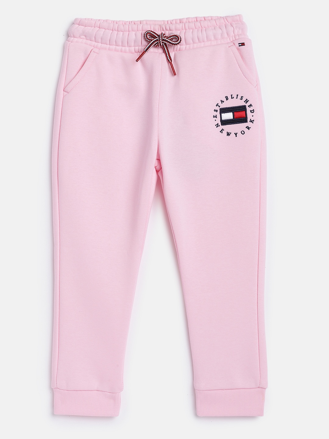 

Tommy Hilfiger Girls Pink Heritage Logo Printed Organic Cotton Sweatpants