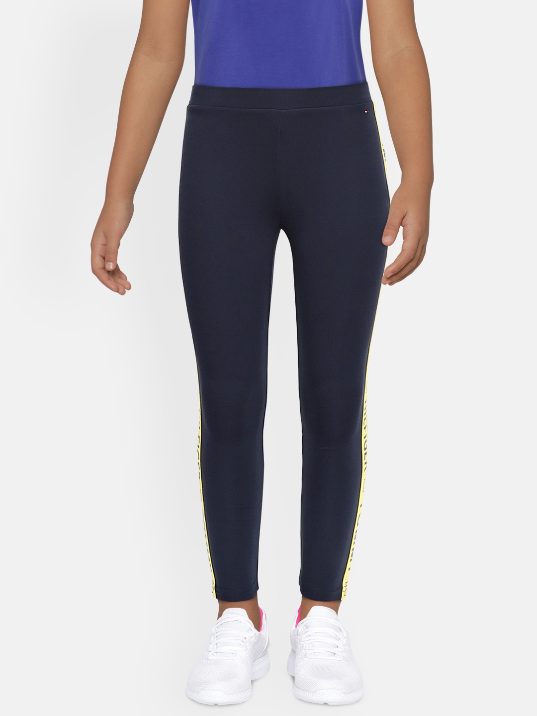 

Tommy Hilfiger Girls Navy Blue Solid Ankle Length Leggings