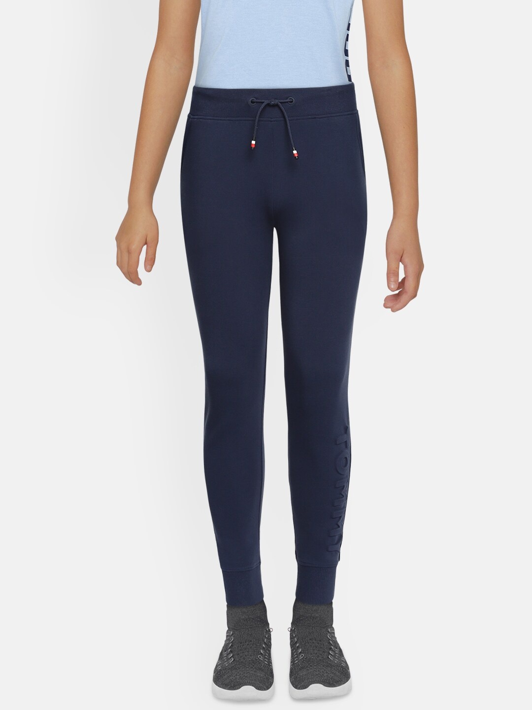 

Tommy Hilfiger Boys Navy Blue Embossed Joggers