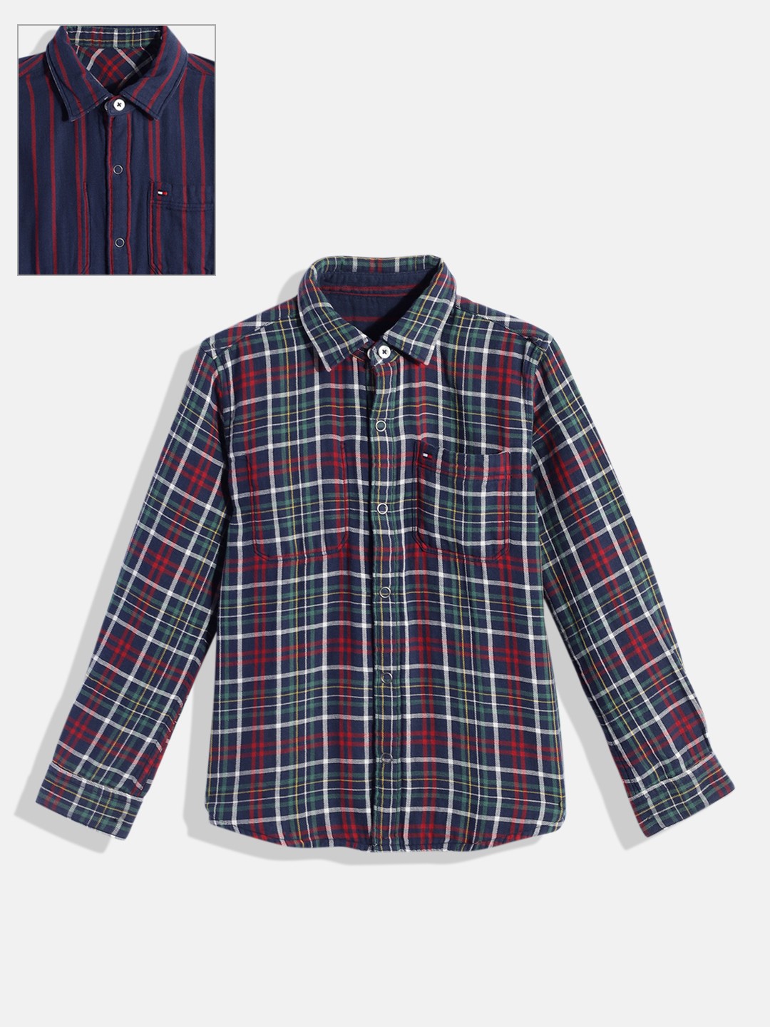 

Tommy Hilfiger Boys Red Checked Casual Reversible Shirt