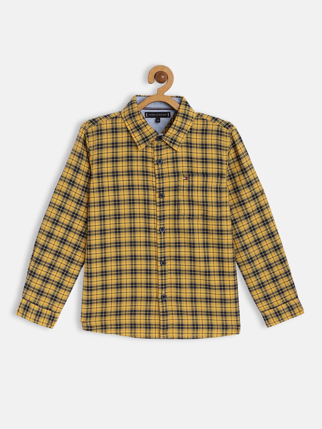 

Tommy Hilfiger Boys Yellow Pure Cotton Checked Casual Shirt