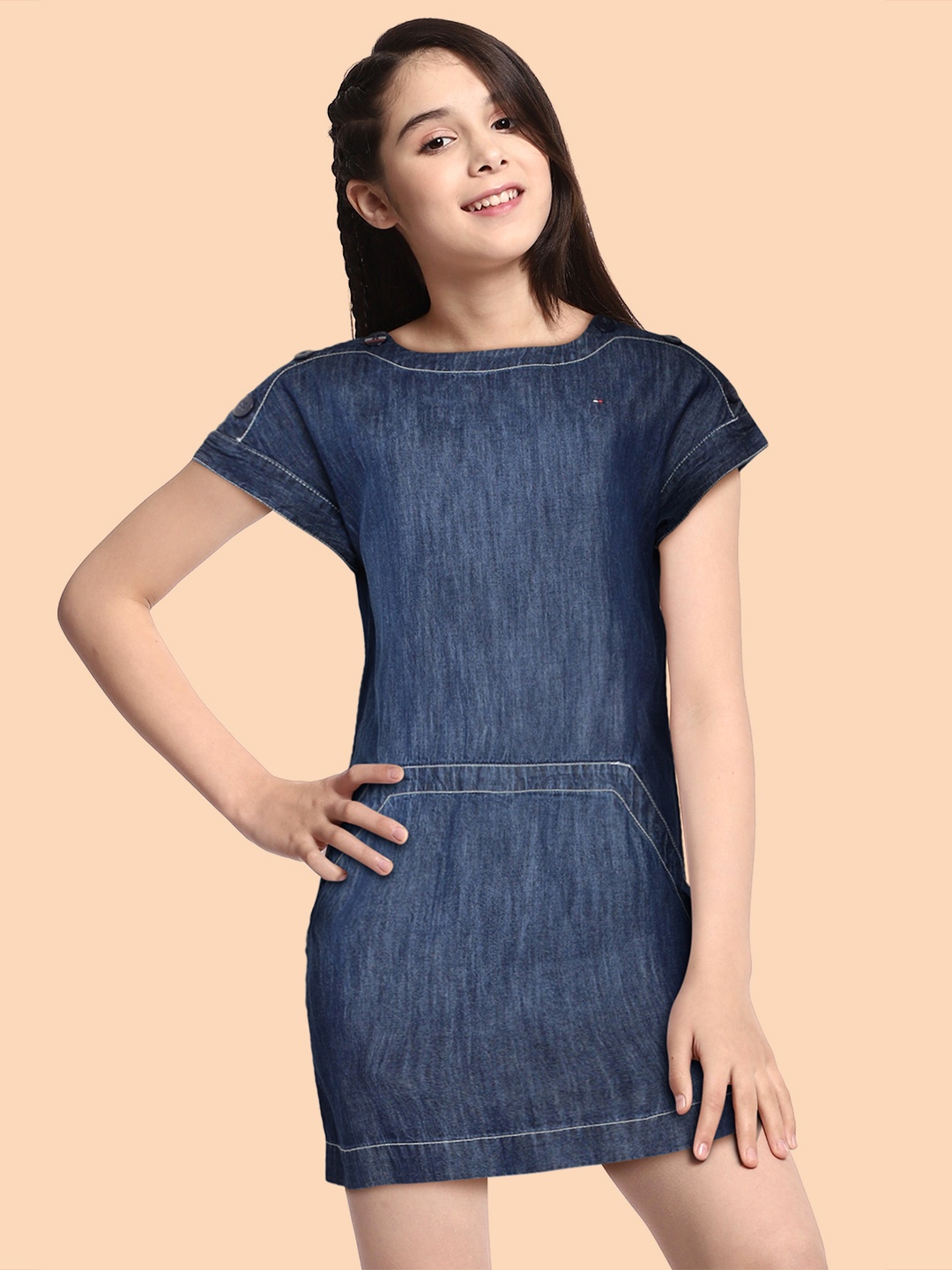 

Tommy Hilfiger Blue Denim Washed Pure Cotton Sheath Dress