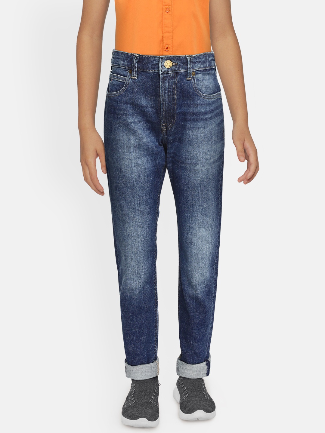 

Tommy Hilfiger Boys Blue Straight Fit Light Fade Stretchable Jeans