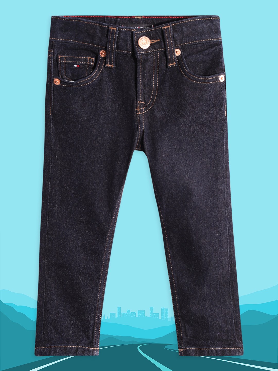

Tommy Hilfiger Boys Navy Blue Slim Fit Stretchable Jeans