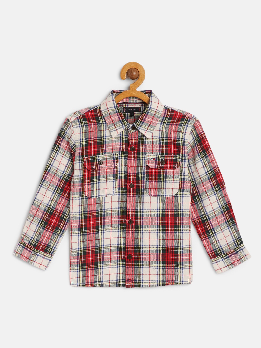 

Tommy Hilfiger Boys Red Tartan Checked Pure Cotton Casual Shirt