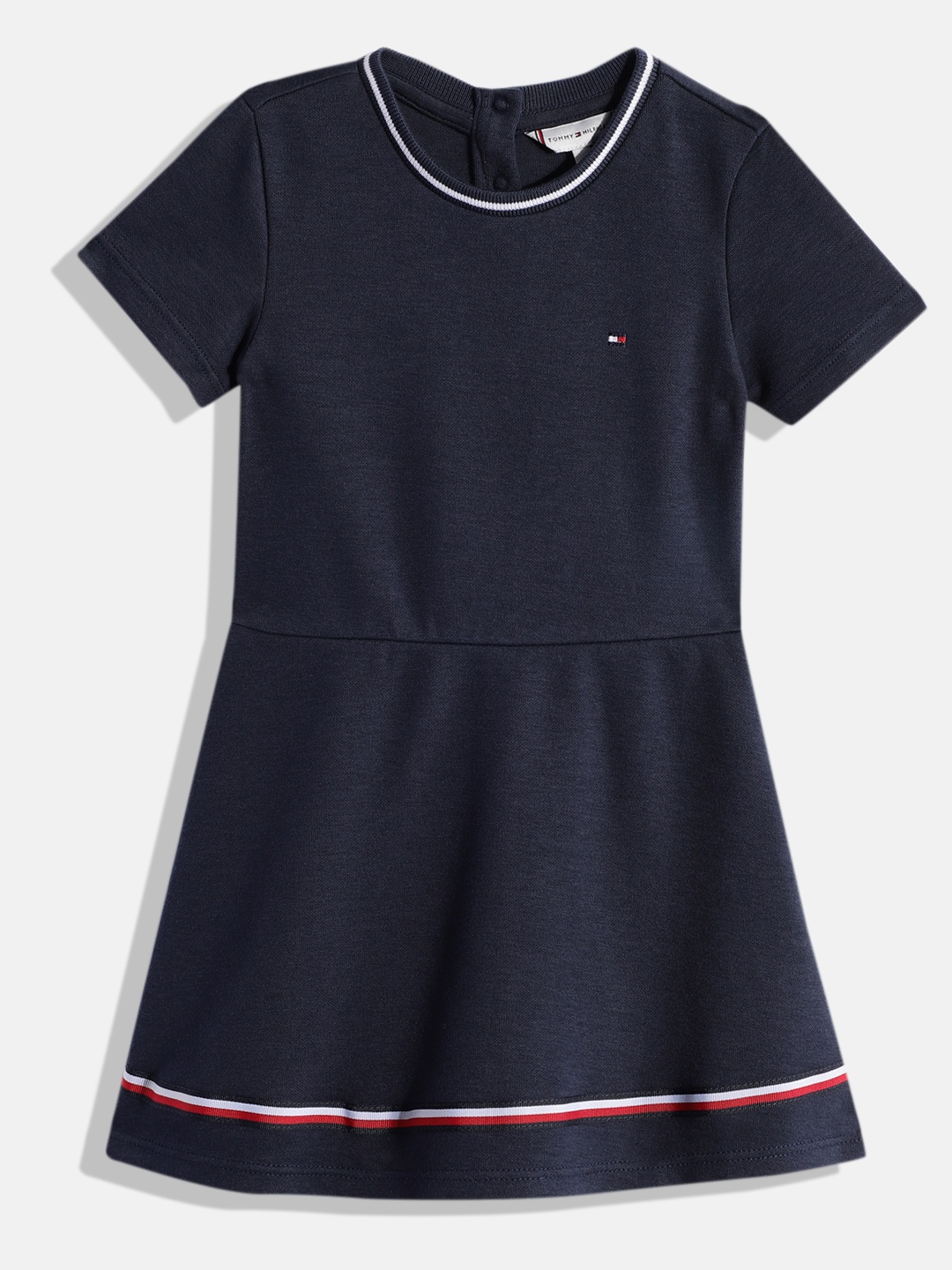 

Tommy Hilfiger Navy Blue PUNTO MILANO Knitted Fit & Flare Dress