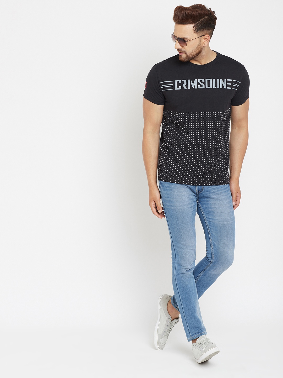 

Crimsoune Club Men Black Typography Printed Slim Fit T-shirt