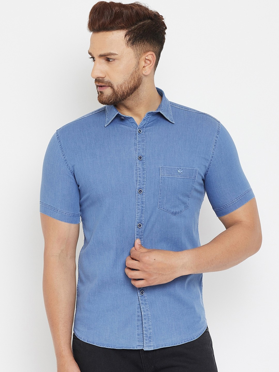 

Crimsoune Club Men Blue Slim Fit Casual Shirt