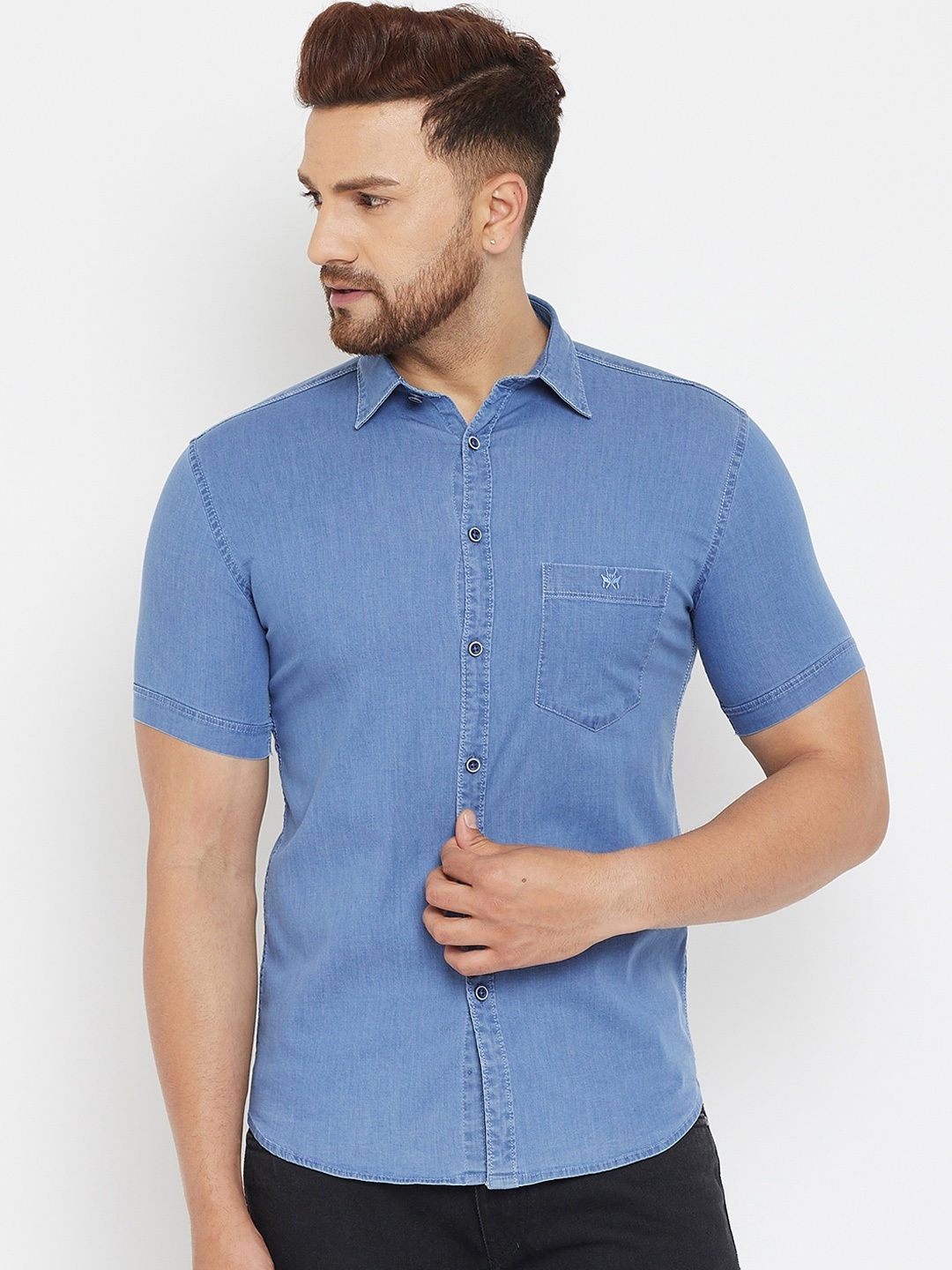 

Crimsoune Club Men Blue Slim Fit Casual Shirt