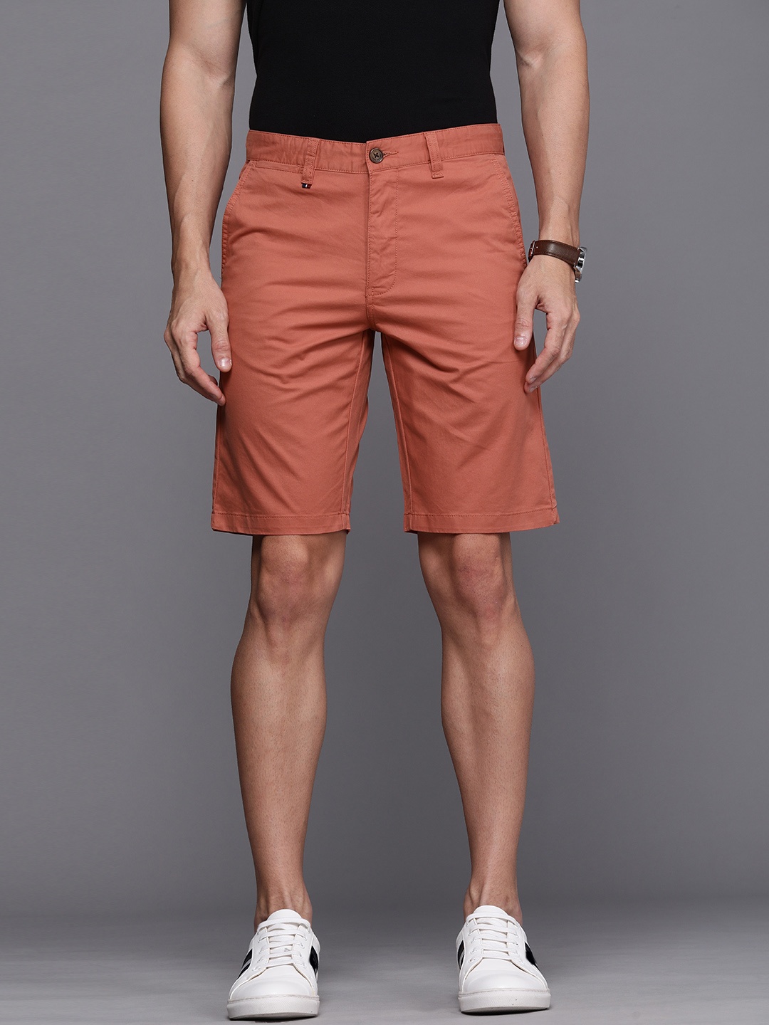 

Louis Philippe Sport Men Rust Orange Slim Fit Chino Shorts