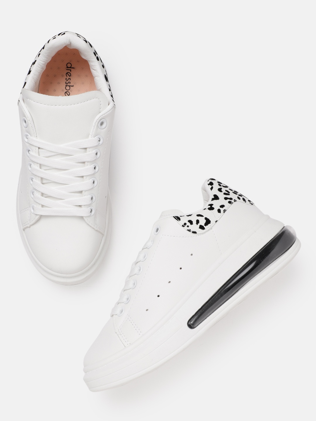 

DressBerry Women White Solid Flatform Sneakers